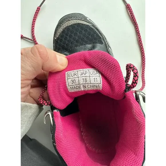 Girls Black & Pink Hiking Boots Size 11 Trail Sneakers - Picture 6 of 6